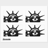 Schwarz-Weiß-Pop Art-Statue Rechteckiger Aufkleber (Blatt)