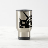 Schwarz-Weiß-Pop Art-Statue Reisebecher (Mittel)