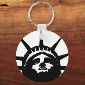 Schwarz-Weiß-Pop Art-Statue Schlüsselanhänger (Vorderseite)