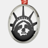 Schwarz-Weiß-Pop Art-Statue Silbernes Ornament (Links)