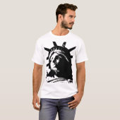 Schwarz-Weiß-Pop Art-Statue T-Shirt (Vorne ganz)
