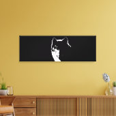 Schwarz & Weiß Pop Art Wolf Leinwanddruck (Insitu (Wohnzimmer))