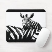 Schwarz-Weiß-Pop Art Zebras-Vorlage Mousepad (Mit Mouse)