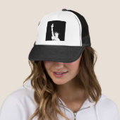 Schwarz-Weiß-Pop Kunst-Statue der Silhouette der F Truckerkappe (Beispiel)