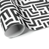 Schwarz-Weiß-Pop Kunstgeflecht Geschenkpapier (Rolleneckpunkt)
