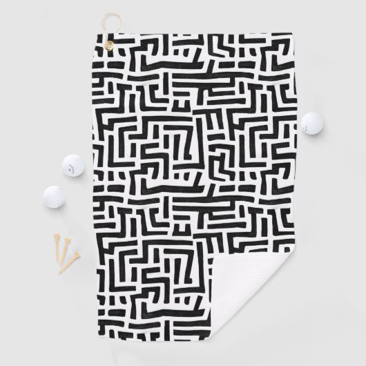 Schwarz-Weiß-Pop Kunstgeflecht Golfhandtuch (Insitu)