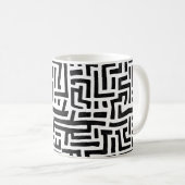 Schwarz-Weiß-Pop Kunstgeflecht Kaffeetasse (VorderseiteRechts)
