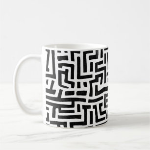 Schwarz-Weiß-Pop Kunstgeflecht Kaffeetasse