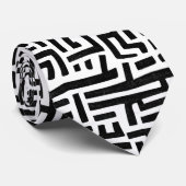 Schwarz-Weiß-Pop Kunstgeflecht Krawatte (Gerollt)