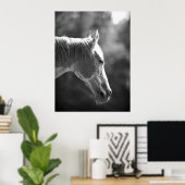 Schwarz-Weiß-Pop Kunstpferde drucken Poster (Heimbüro)