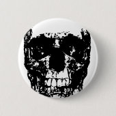 Schwarz-Weiß-Pop Skull Button (Vorderseite)