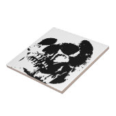 Schwarz-Weiß-Pop Skull Fliese (Seite)