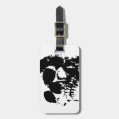 Schwarz-Weiß-Pop Skull Gepäckanhänger (Vorderseite vertikal)