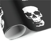 Schwarz-Weiß-Pop Skull Geschenkpapier (Rolleneckpunkt)