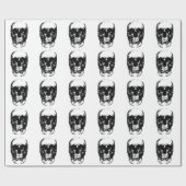 Schwarz-Weiß-Pop Skull Geschenkpapier (Flach)