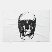 Schwarz-Weiß-Pop Skull Geschirrtuch (Horizontal)