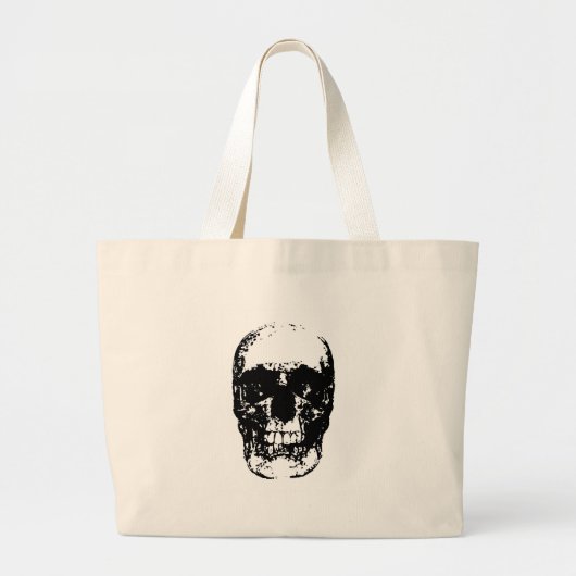 Schwarz-Weiß-Pop Skull Jumbo Stoffbeutel (Vorne)