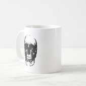 Schwarz-Weiß-Pop Skull Kaffeetasse (Vorderseite Links)