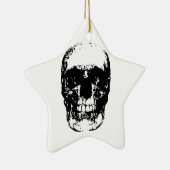 Schwarz-Weiß-Pop Skull Keramik Ornament (Rechts)