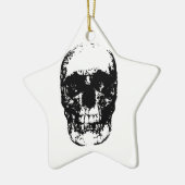 Schwarz-Weiß-Pop Skull Keramik Ornament (Links)