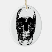 Schwarz-Weiß-Pop Skull Keramikornament (Rechts)