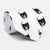 Schwarz-Weiß-Pop Skull Krawatte (Gerollt)