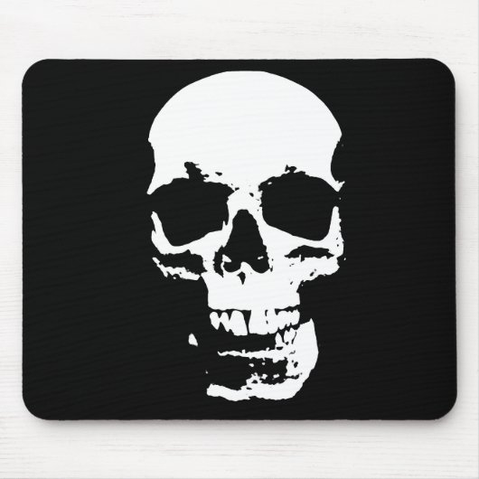 Schwarz-Weiß-Pop Skull Mousepad (Vorne)