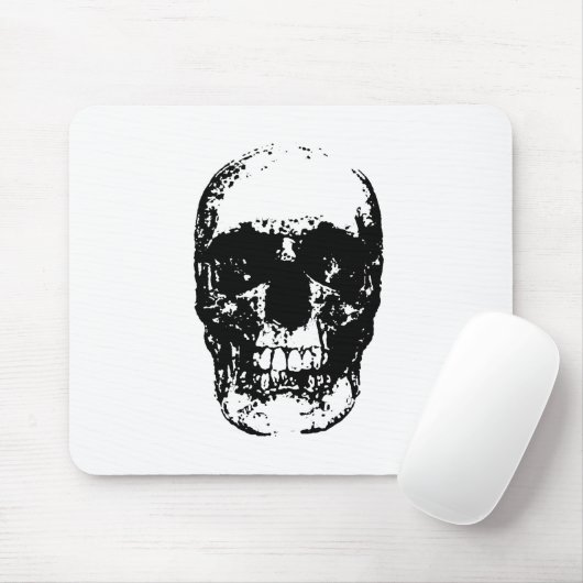 Schwarz-Weiß-Pop Skull Mousepad (Mit Mouse)