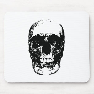 Schwarz-Weiß-Pop Skull Mousepad