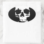 Schwarz-Weiß-Pop Skull Ovaler Aufkleber (Tasche)