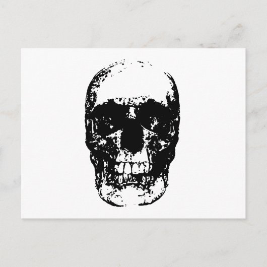 Schwarz-Weiß-Pop Skull Postkarte (Vorderseite)