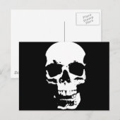 Schwarz-Weiß-Pop Skull Postkarte (Vorne/Hinten)