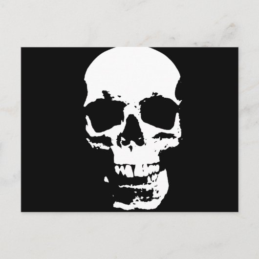 Schwarz-Weiß-Pop Skull Postkarte (Vorderseite)