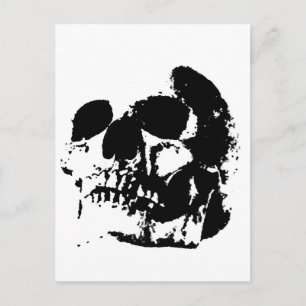 Schwarz-Weiß-Pop Skull Postkarte