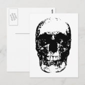 Schwarz-Weiß-Pop Skull Postkarte (Vorne/Hinten)