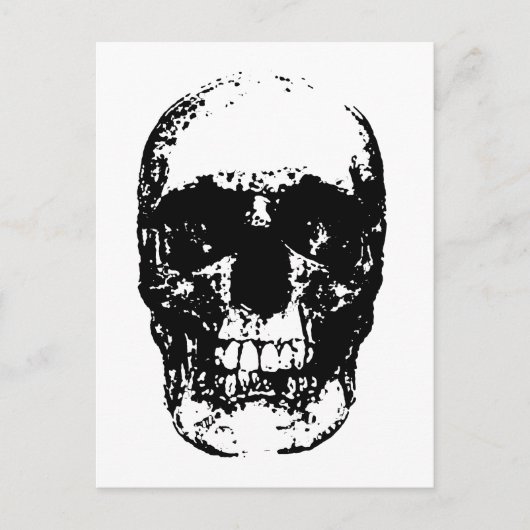 Schwarz-Weiß-Pop Skull Postkarte (Vorderseite)