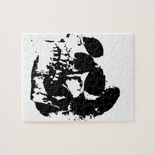 Schwarz-Weiß-Pop Skull Puzzle (Horizontal)