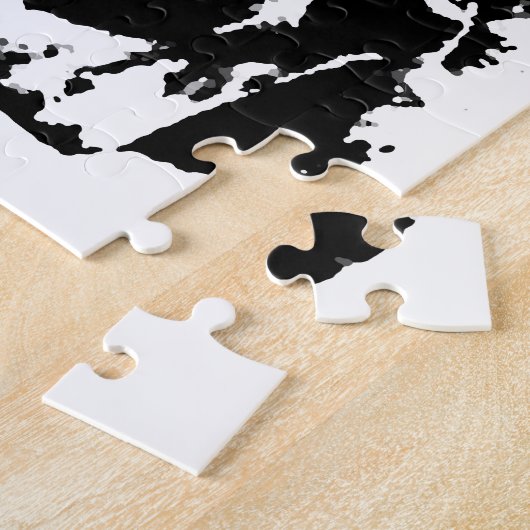 Schwarz-Weiß-Pop Skull Puzzle (Seite)