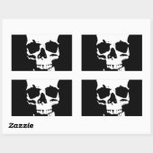 Schwarz-Weiß-Pop Skull Rechteckiger Aufkleber (Blatt)