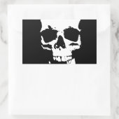 Schwarz-Weiß-Pop Skull Rechteckiger Aufkleber (Tasche)