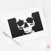 Schwarz-Weiß-Pop Skull Rechteckiger Aufkleber (Umschlag)