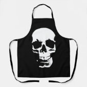 Schwarz-Weiß-Pop Skull Schürze (Vorderseite)