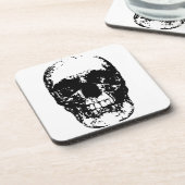 Schwarz-Weiß-Pop Skull Untersetzer (Linke Seite)