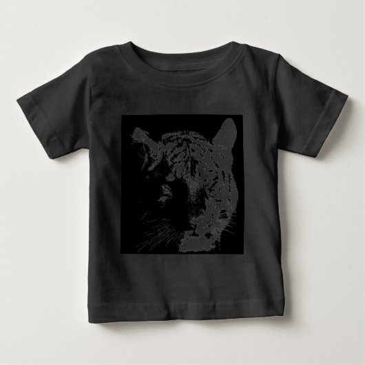 Schwarz-Weiß-Pop Tiger Baby T-shirt (Vorderseite)