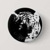 Schwarz-Weiß-Pop Tiger Button (Vorderseite)