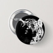 Schwarz-Weiß-Pop Tiger Button (Vorne & Hinten)