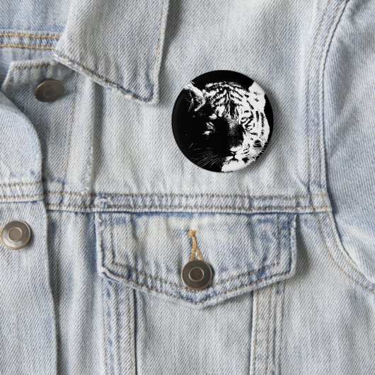 Schwarz-Weiß-Pop Tiger Button (Beispiel)