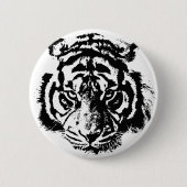 Schwarz-Weiß-Pop Tiger Button (Vorderseite)
