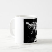 Schwarz-Weiß-Pop Tiger Kaffeetasse (Vorderseite Links)