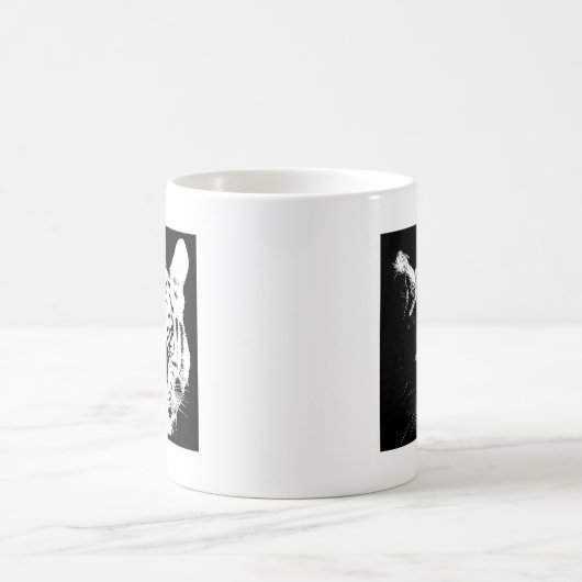 Schwarz-Weiß-Pop Tiger Kaffeetasse (Mittel)